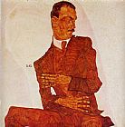 Egon Schiele Famous Paintings - Portrait of the Art Critic Arthur Roessler